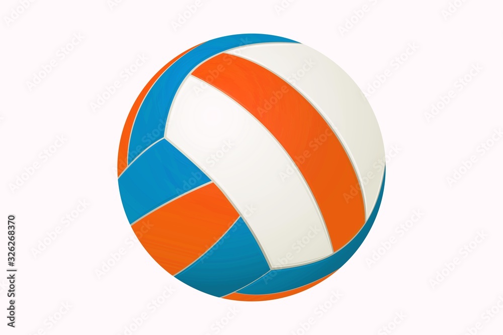 colorful beach ball isolated on white background