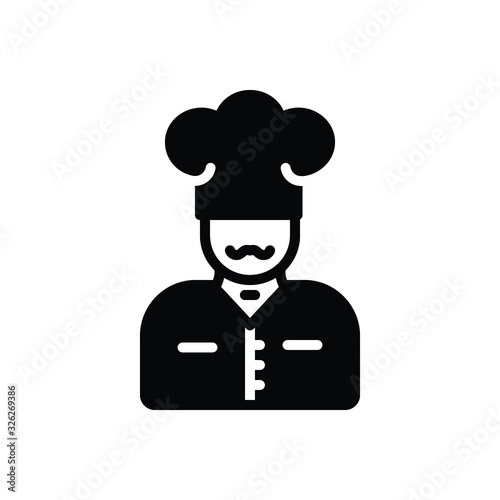 Black solid icon for chef  photo