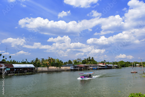 Sky floating market Amphawa, in Samut Songkhram Thailand 