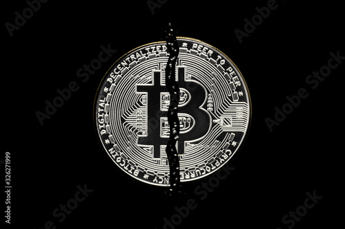 Wallpaper Mural Bitcoin crypto currency coin isolated half Torontodigital.ca