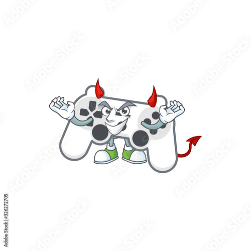 A cruel devil white joystick Cartoon character design