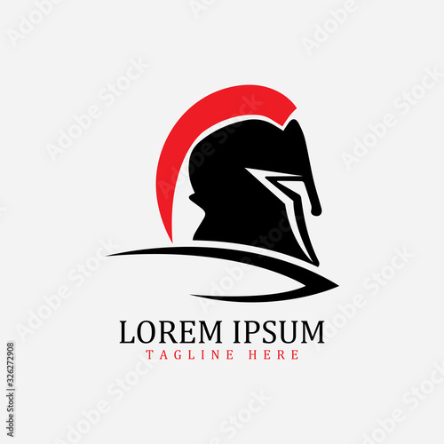 Gladiator mask , Spartan helmet logo template vector icon design