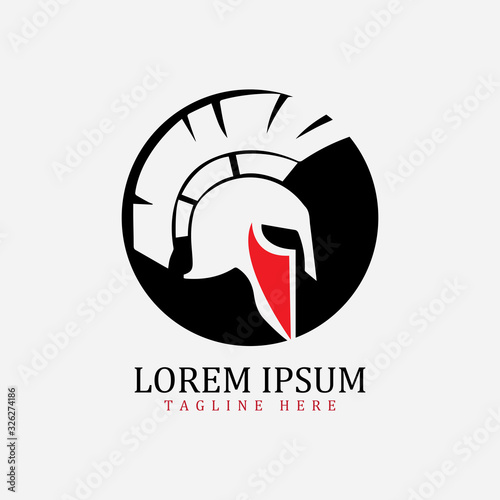 Gladiator mask , Spartan helmet logo template vector icon design