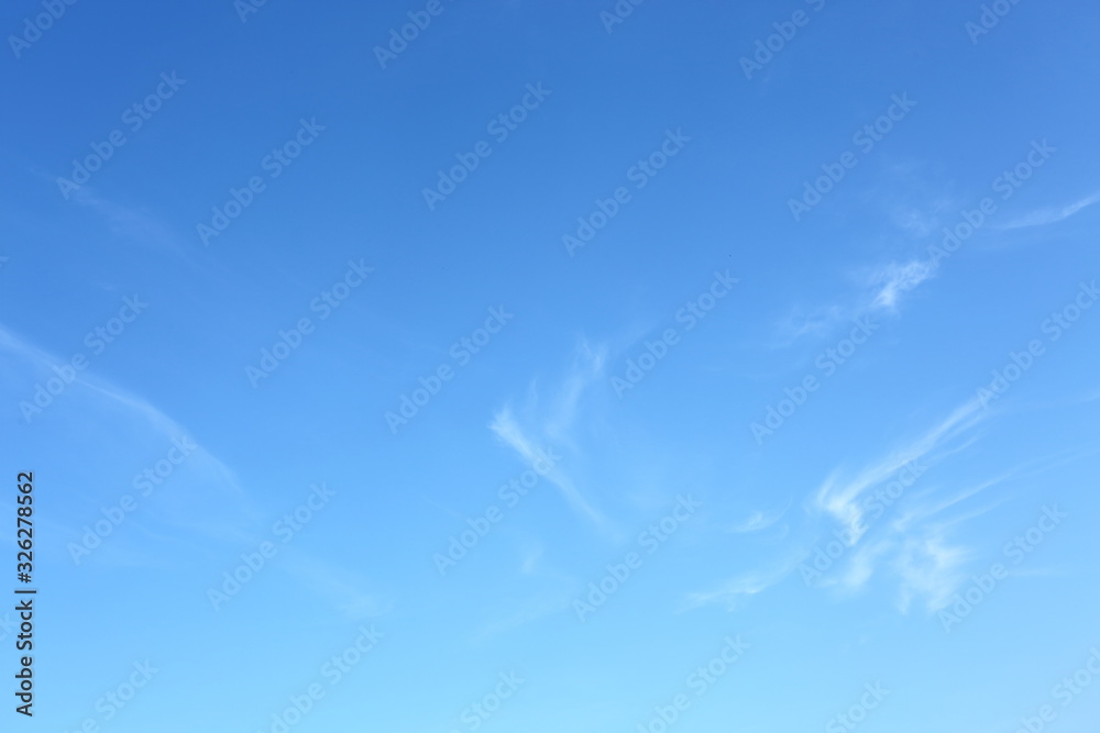 clear blue sky with white cloud in the morning good weather day