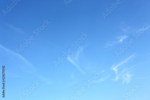clear blue sky with white cloud in the morning good weather day