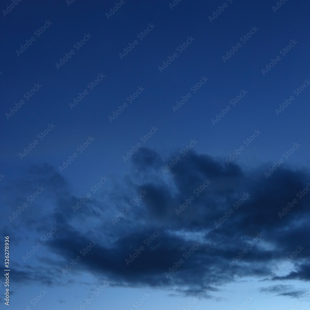 Obraz premium black cloud on blue night sky
