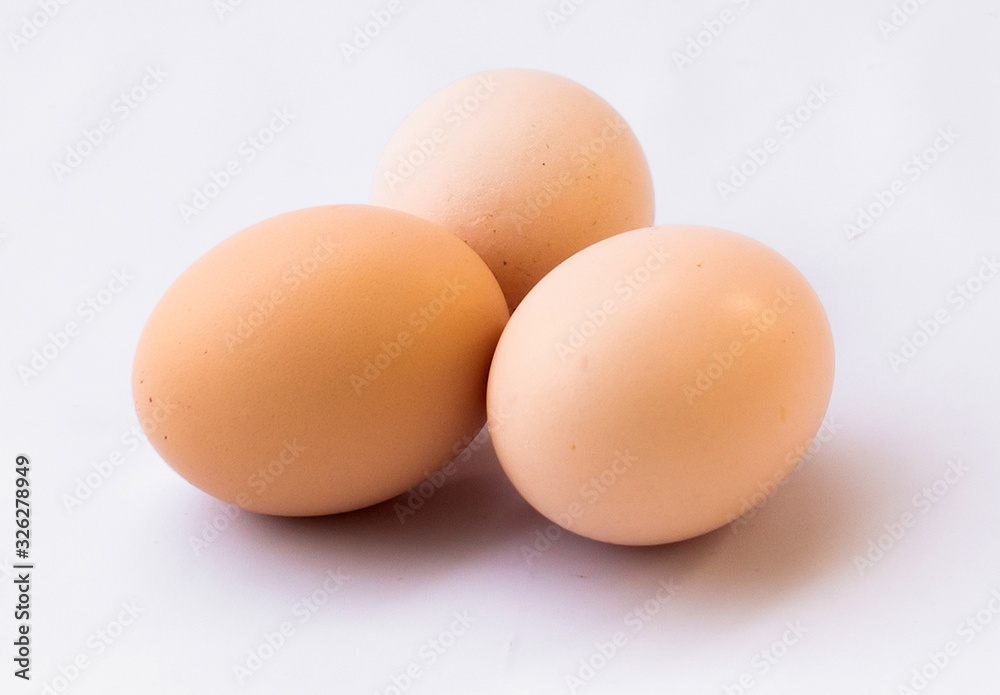 Three eggs on white use for new beginning conception, Happy Easter holidy Three eggs on white use for new beginning conception, Happy Easter holidy
