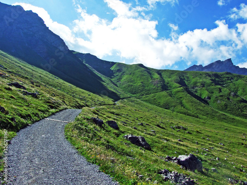 Walking and hiking trails in the Liechtenstein Alps mountain range, and along the Naaftal and Saminatal Alpine valleys - Steg, Liechtenstein photo