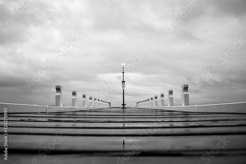 Black and white pier 