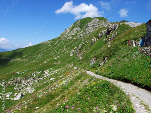 Walking and hiking trails in the Liechtenstein Alps mountain range, and along the Naaftal and Saminatal Alpine valleys - Steg, Liechtenstein photo