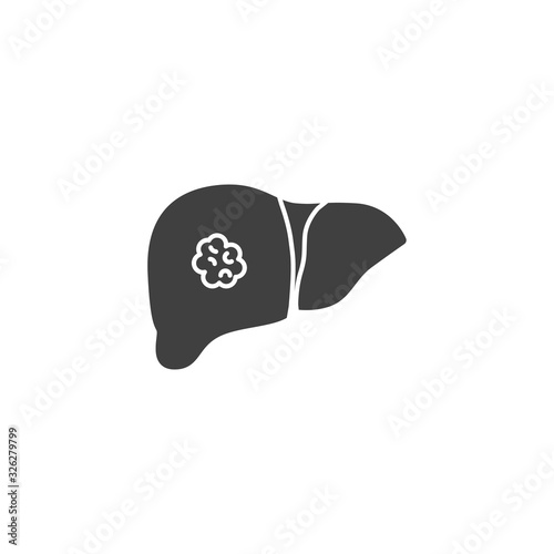 Liver cancer vector icon. Liver melanoma filled flat sign for mobile concept and web design. Internal human organ disease glyph icon. Symbol, logo illustration. Vector graphics