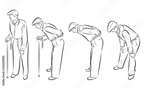 おじいさんの全身ベクターイラスト