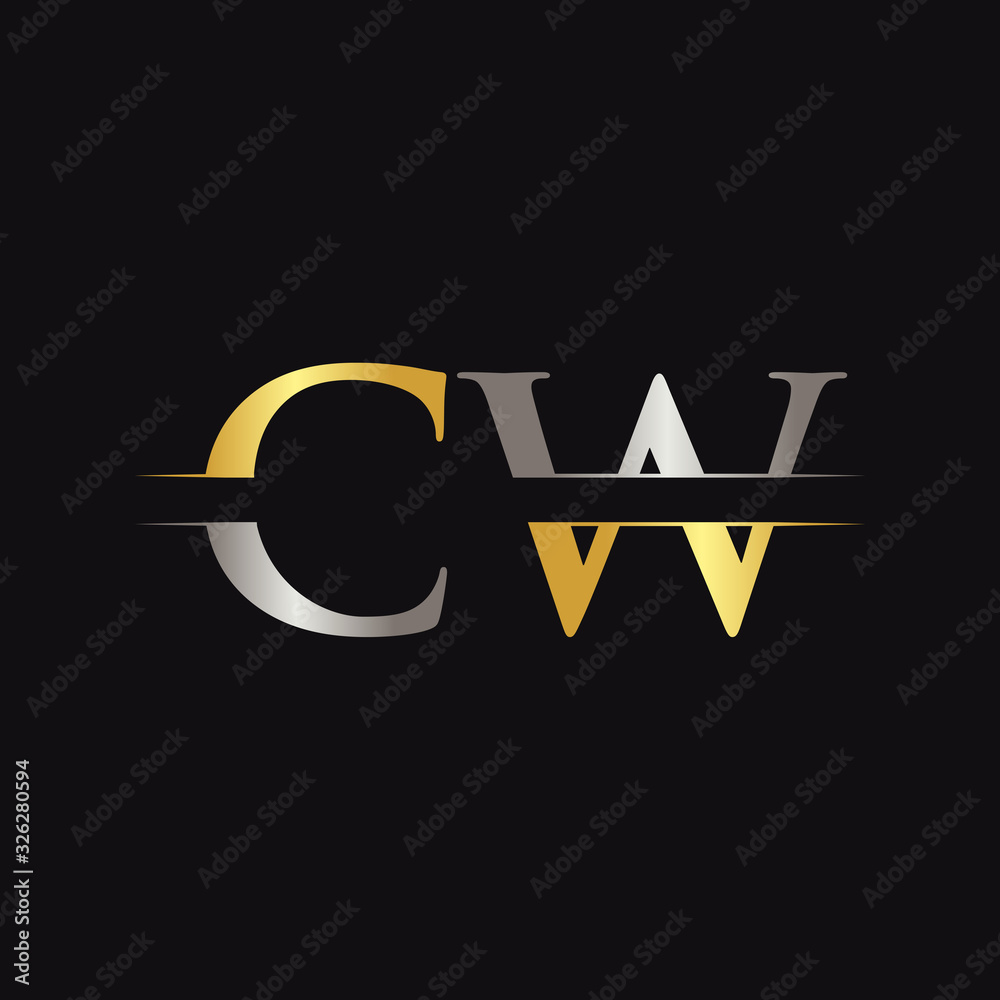 Initial CW Letter Logo With Creative Modern Business Typography Vector ...