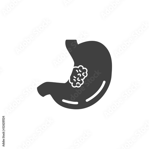 Stomach cancer vector icon. filled flat sign for mobile concept and web design. Stomach ulcer glyph icon. Symbol, logo illustration. Vector graphics