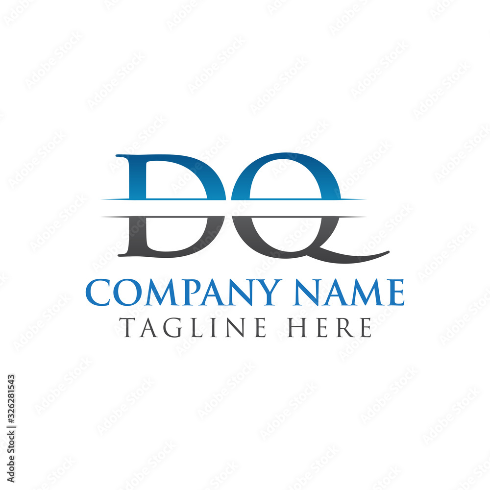 Initial DQ Letter Logo Design Vector With Blue and Grey Color. DQ Logo Design Initial DQ Letter Logo Design Vector With Blue and Grey Color. DQ Logo Design