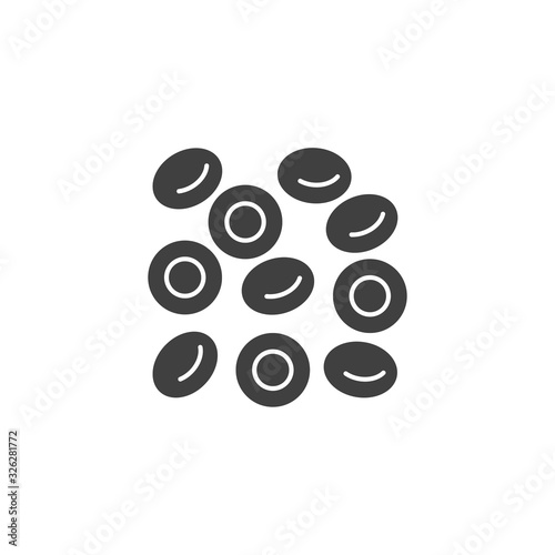 Blood cells vector icon. filled flat sign for mobile concept and web design. Leukemia blood cells glyph icon. Symbol, logo illustration. Vector graphics