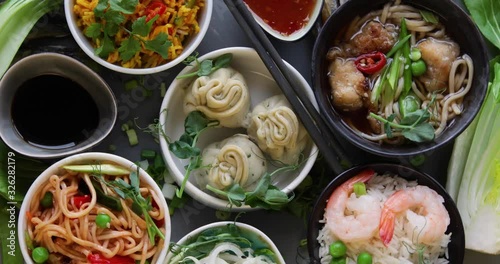 Chinese food. Asian food concept. Top view