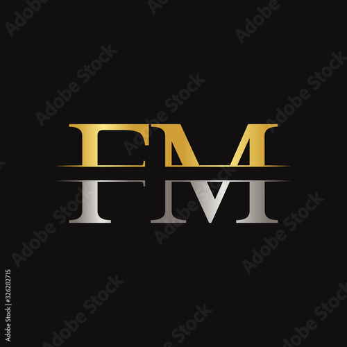 FM letter Type Logo Design vector Template. Abstract Letter FM logo Design