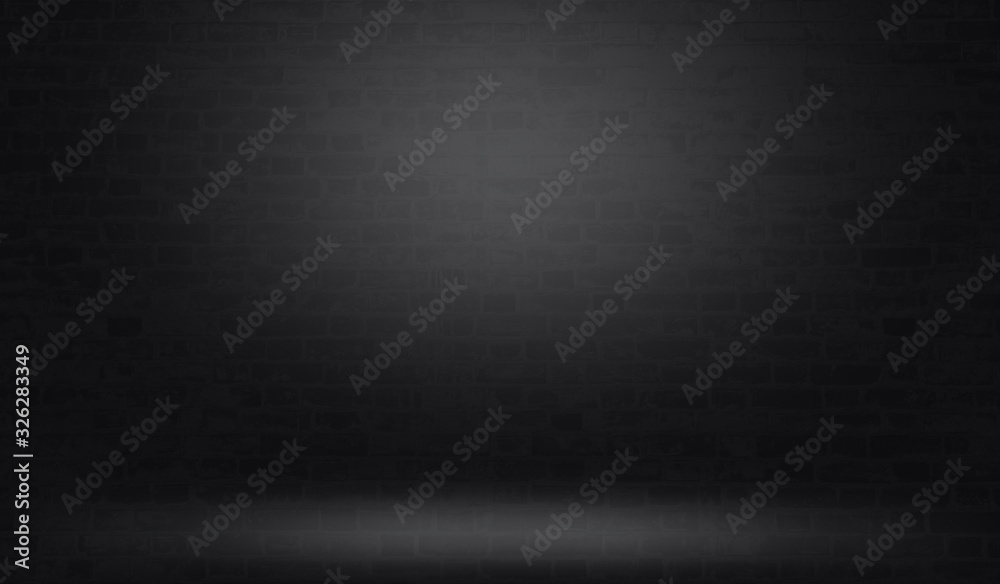 Black brick wall background with light effect. Stock Illustration ...