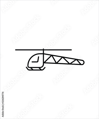 helicopter line icon,vector best illustration design icon.