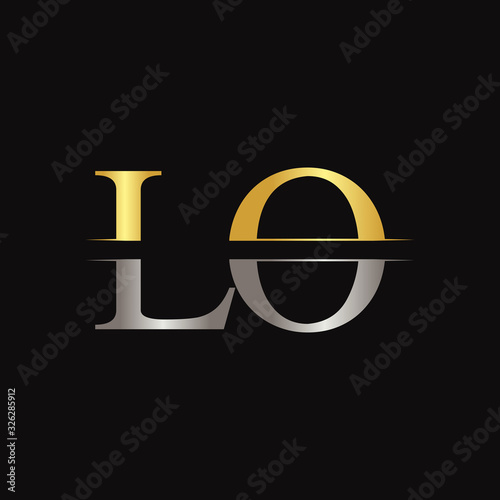 Initial LO letter Logo Design vector Template. Abstract Black Letter LO logo Design