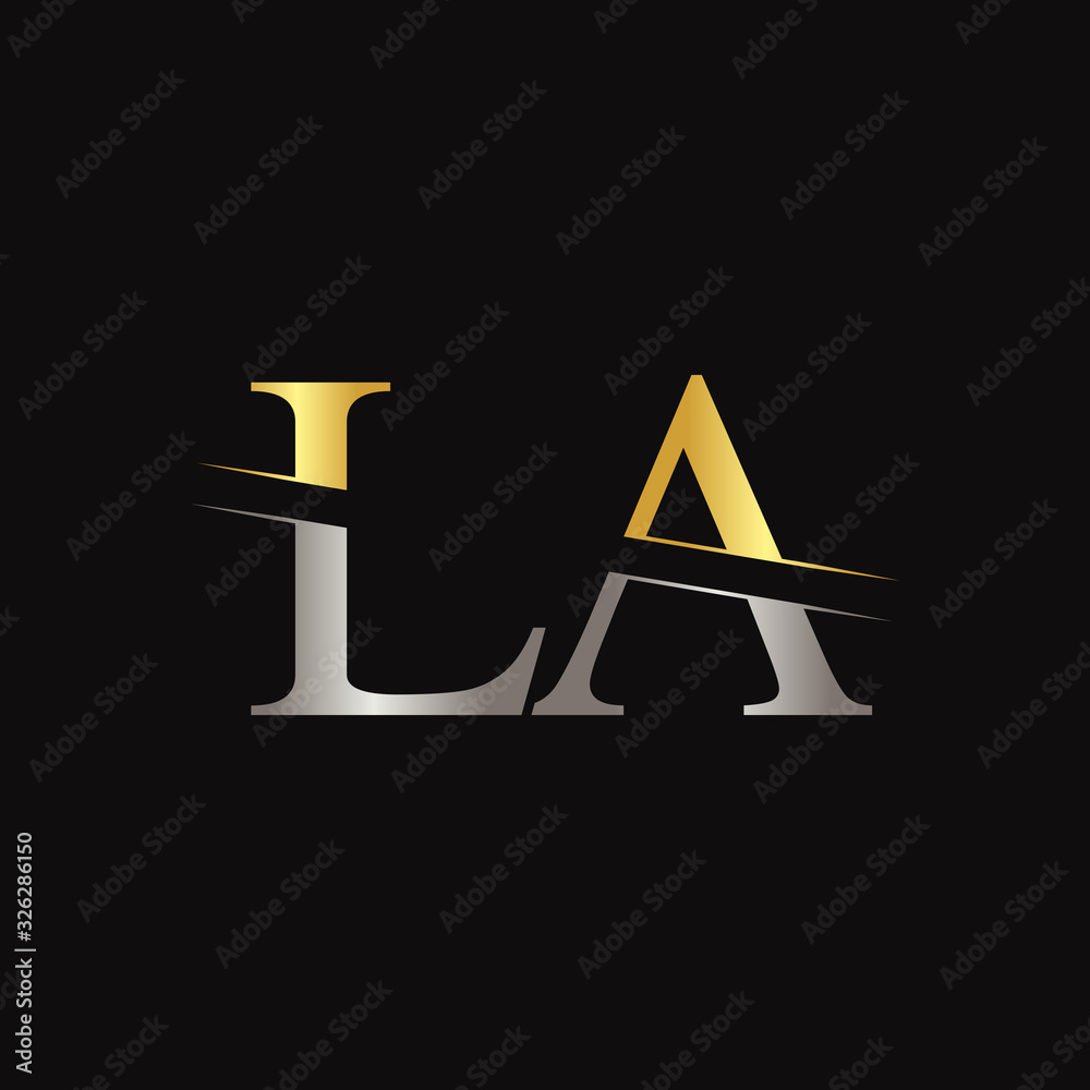 Initial LA letter Logo Design vector Template. Abstract Black Letter LA logo Design