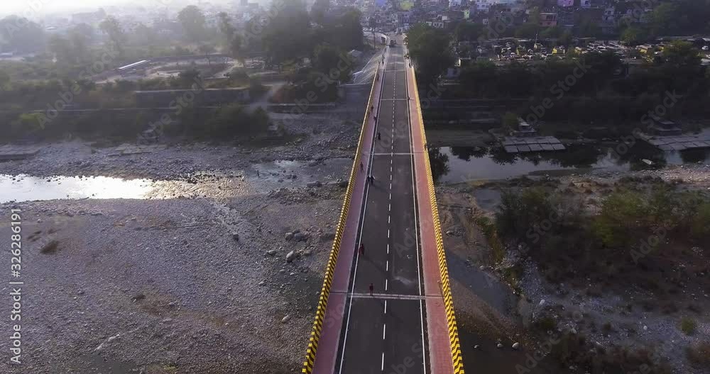 Beautiful landscape view of a town of upper Himalayan range, upper Himalayas. Uttarakhand, India. Scenic view of Nature. Lap of nature.  A paradise for nature lovers. Travel India. Mountainous roads