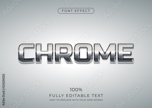 Chrome text effect. Editable font style