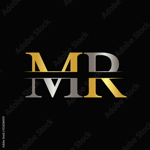 Initial MR letter Logo Design vector Template. Abstract Letter MR logo Design