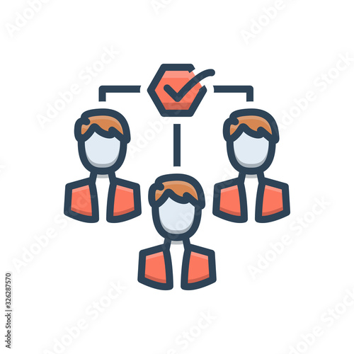 Color illustration icon for team