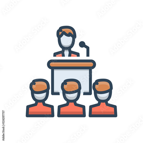 Color illustration icon for conference c