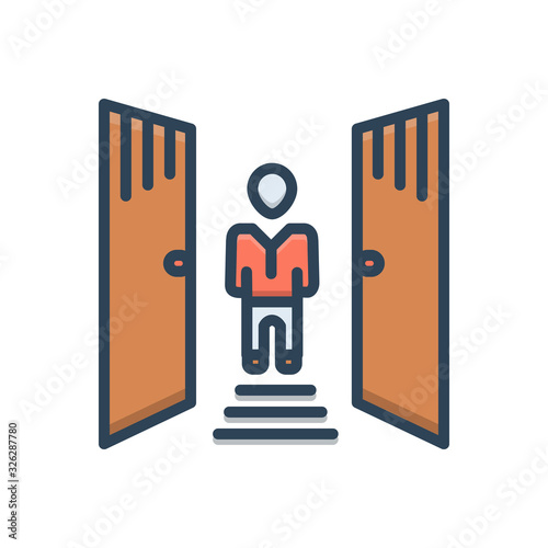 Color illustration icon for curiosity