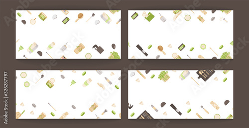Set of Zero Waste Vector Concept illustration in Minimalism Style, with Reusable and Recycle Zero Waste products - Beauty, Kitchen, personal care and hygiene for ecology friendly advertising