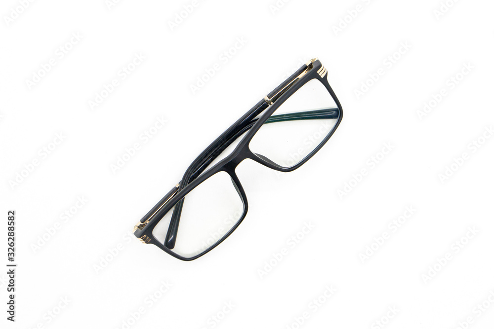 Spectacles (Eye glasses) with black frame isolated on white background. Spectacles (Eye glasses) with black frame isolated on white background.