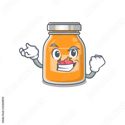 cool confident Successful apple jam cartoon character style