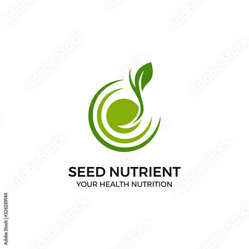Seed nutrient logo vector for product nutrition healthcare