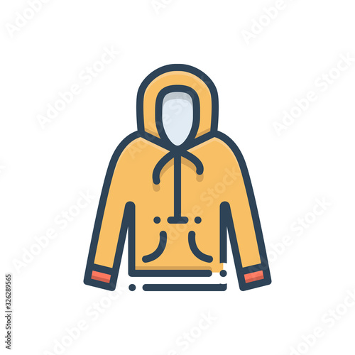 Color illustration icon for hoodie  