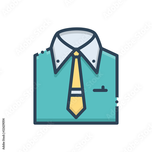 Color illustration icon for menswear 