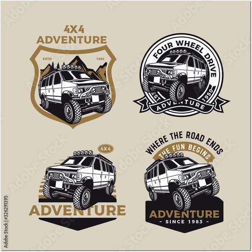 vector illustration four wheel drive truck car 