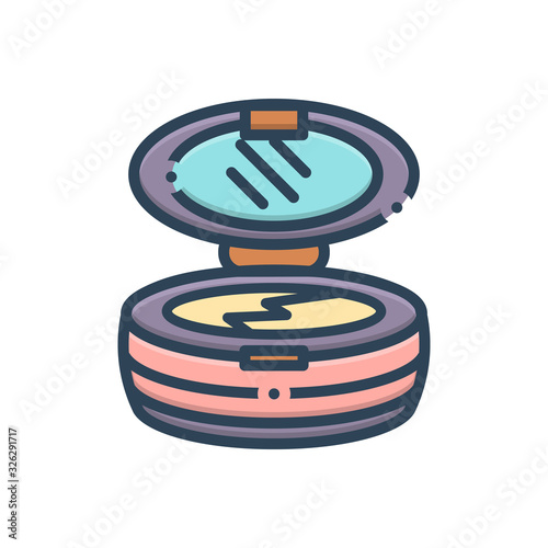 Color illustration icon for bronzer