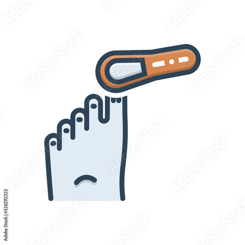 Color illustration icon for pedicure  
