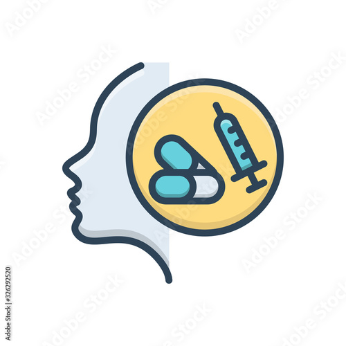 Color illustration icon for treatment 