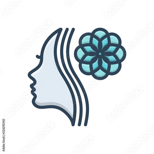Color illustration icon for beautician 