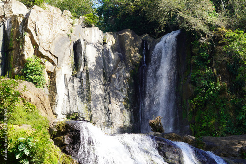 Beautiful aerial view of the Nauyaca Waterfall In Costa Rica