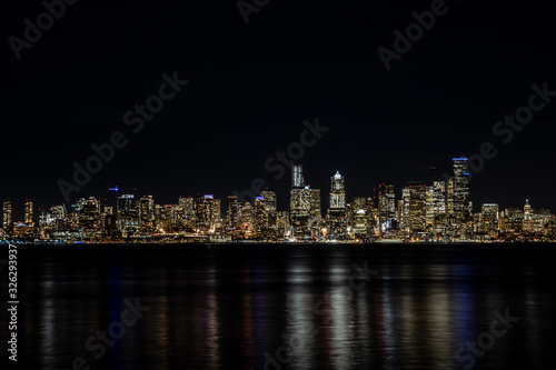 Seattle cityscape at night