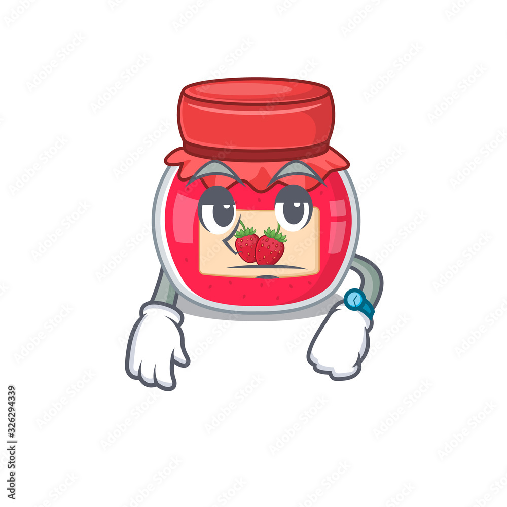 cartoon character design of strawberry jam on a waiting gesture cartoon character design of strawberry jam on a waiting gesture