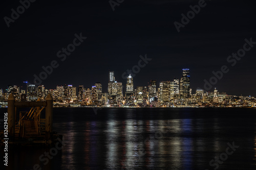 Seattle cityscape at night