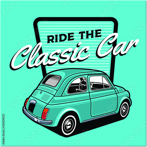 vector illustration classic car  photo