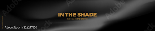 Panorama. Black and grey abstract background with vibrant gradient shapes. Trendy design template for banners,  headers, flyers, covers, presentations, identity, landing pages. Vector illustration. 