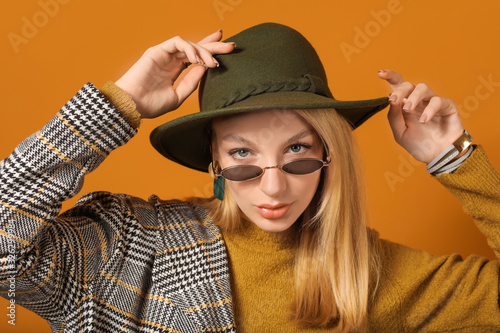 Young woman in warm sweater...